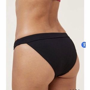Andie The Banded Cheeky Ribbed Bikini Bottom Women's Black Large NWT  MSRP $50